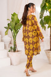 Ayla Studio - Vintage Flora - Swiss Lawn - Mustard & Chocolate Brown - 2 Piece